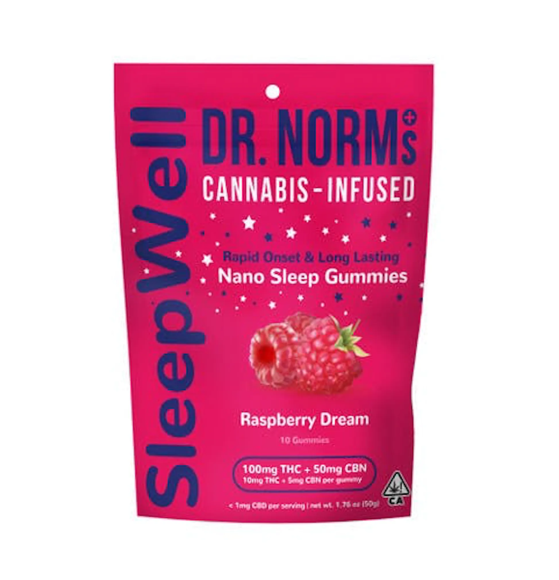 Photograph of product: Dr. Norms | Gummies SleepWell 100mg (Nano) | Raspberry Dream