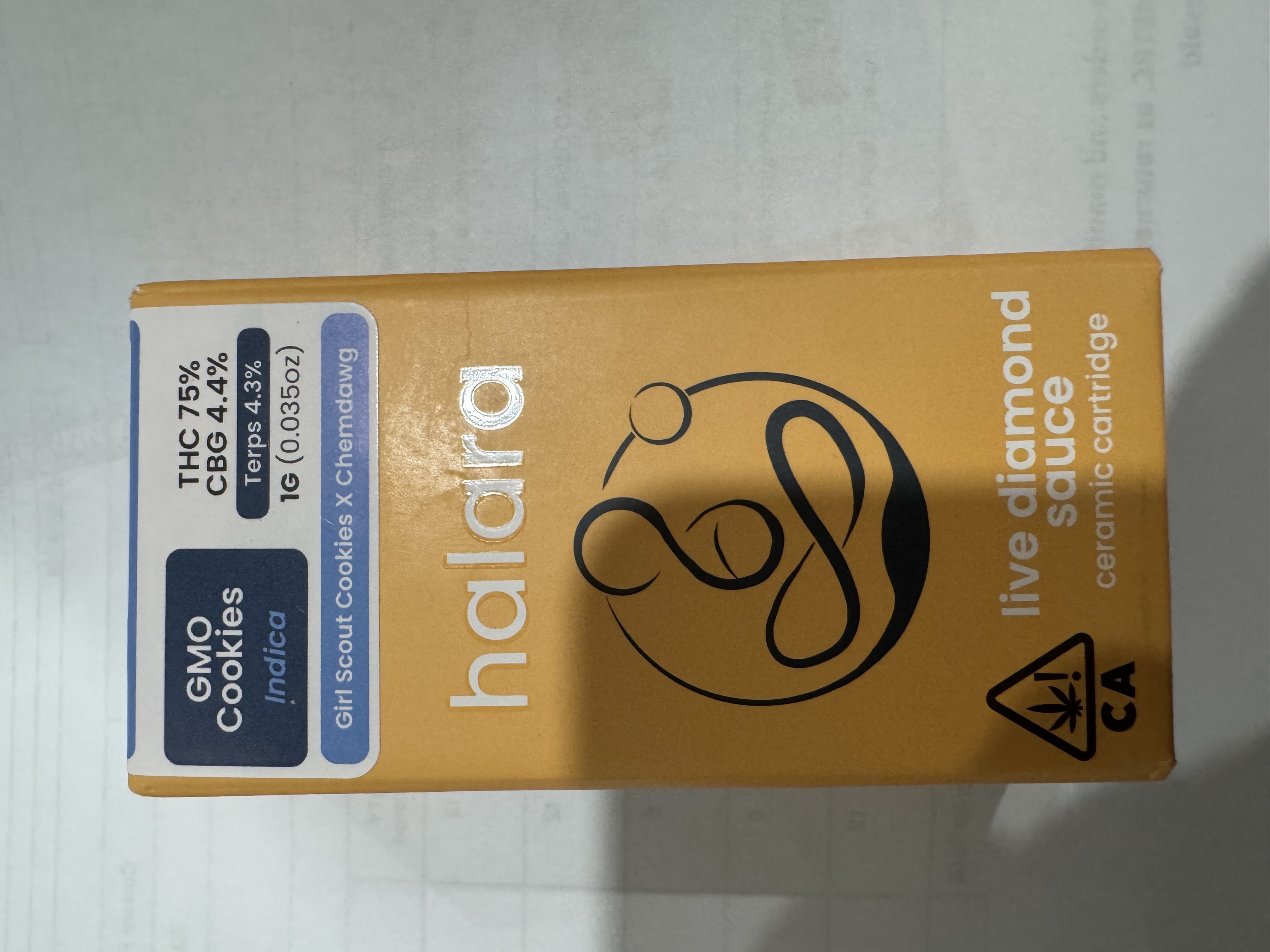 Photograph of product: GMO COOKIES 1G LIVE DIAMOND SAUCE  CARTRIDGE - 1 G