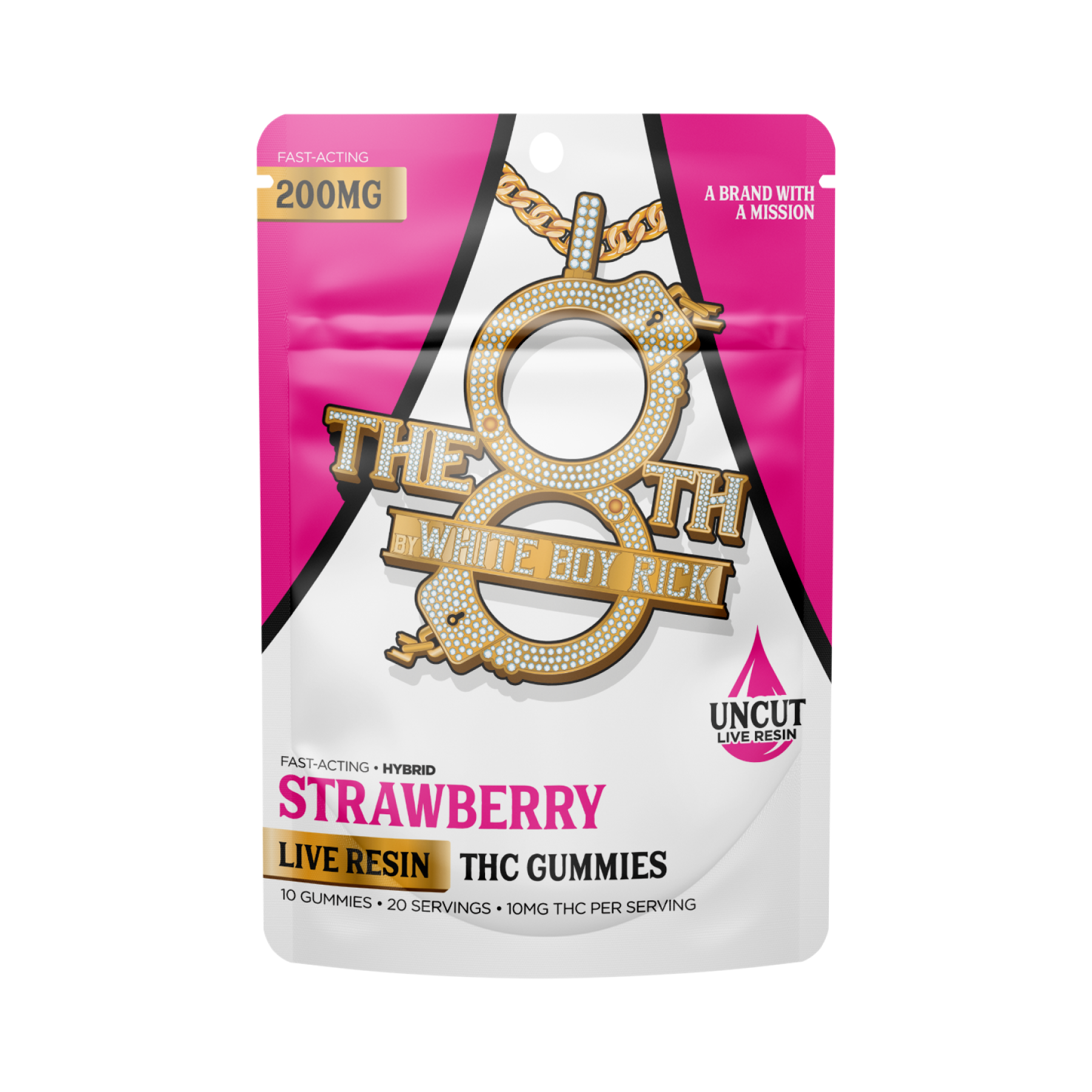 Photograph of product: The 8th | Strawberry | 200mg Live Resin Gummies