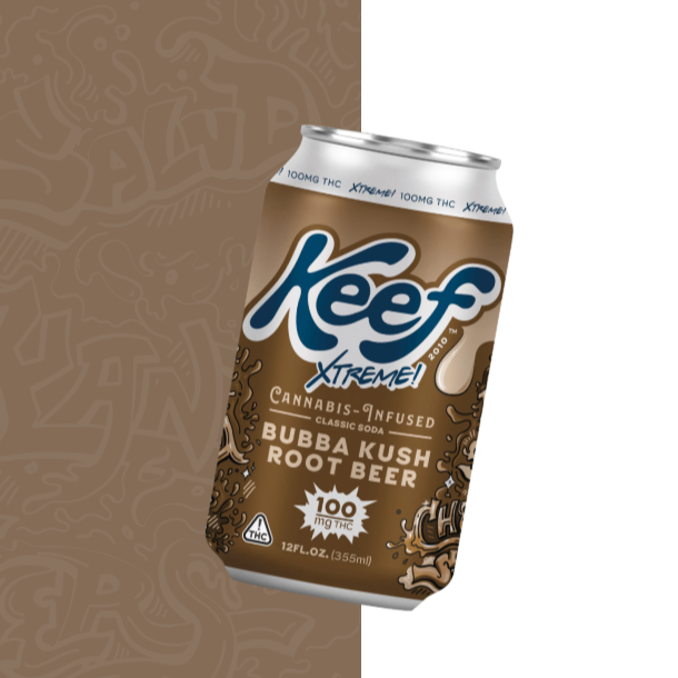 Photograph of product: (Drink) Keef | Bubba Kush Root Beer Infused Soda 100mg (12oz) - Hybrid