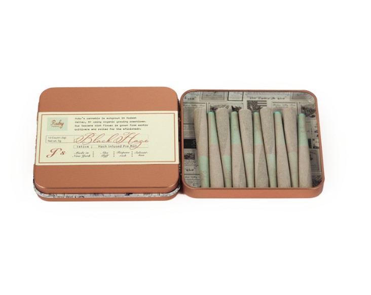 Photograph of product: Ruby Farms | Black Haze | au chocolat Infused Pre-Roll 10 Pack | 5g