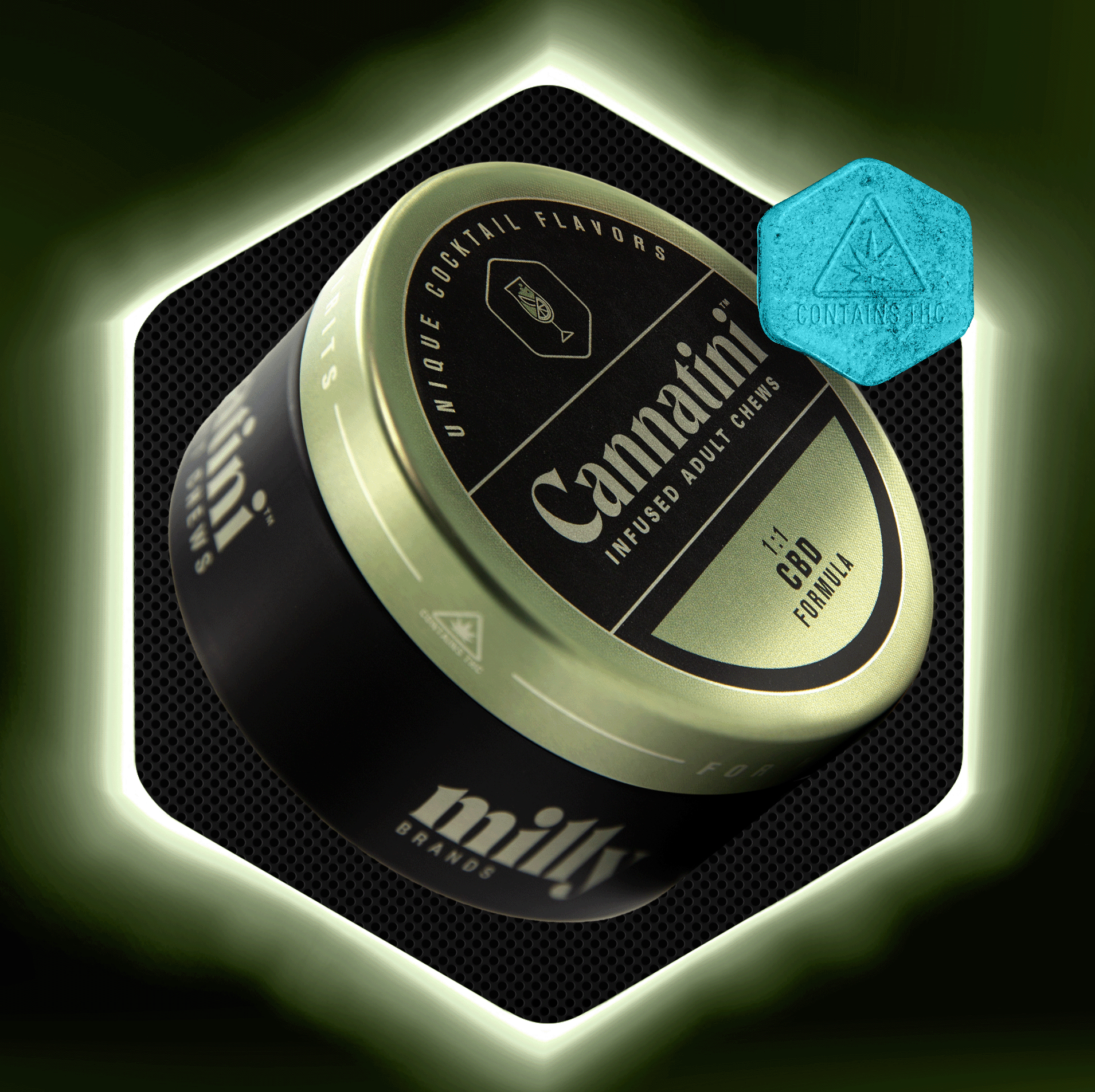 Photograph of product: Cannatini RSO Sour Tsunami Blue Hawaiian 1:1 CBD - 20pk
