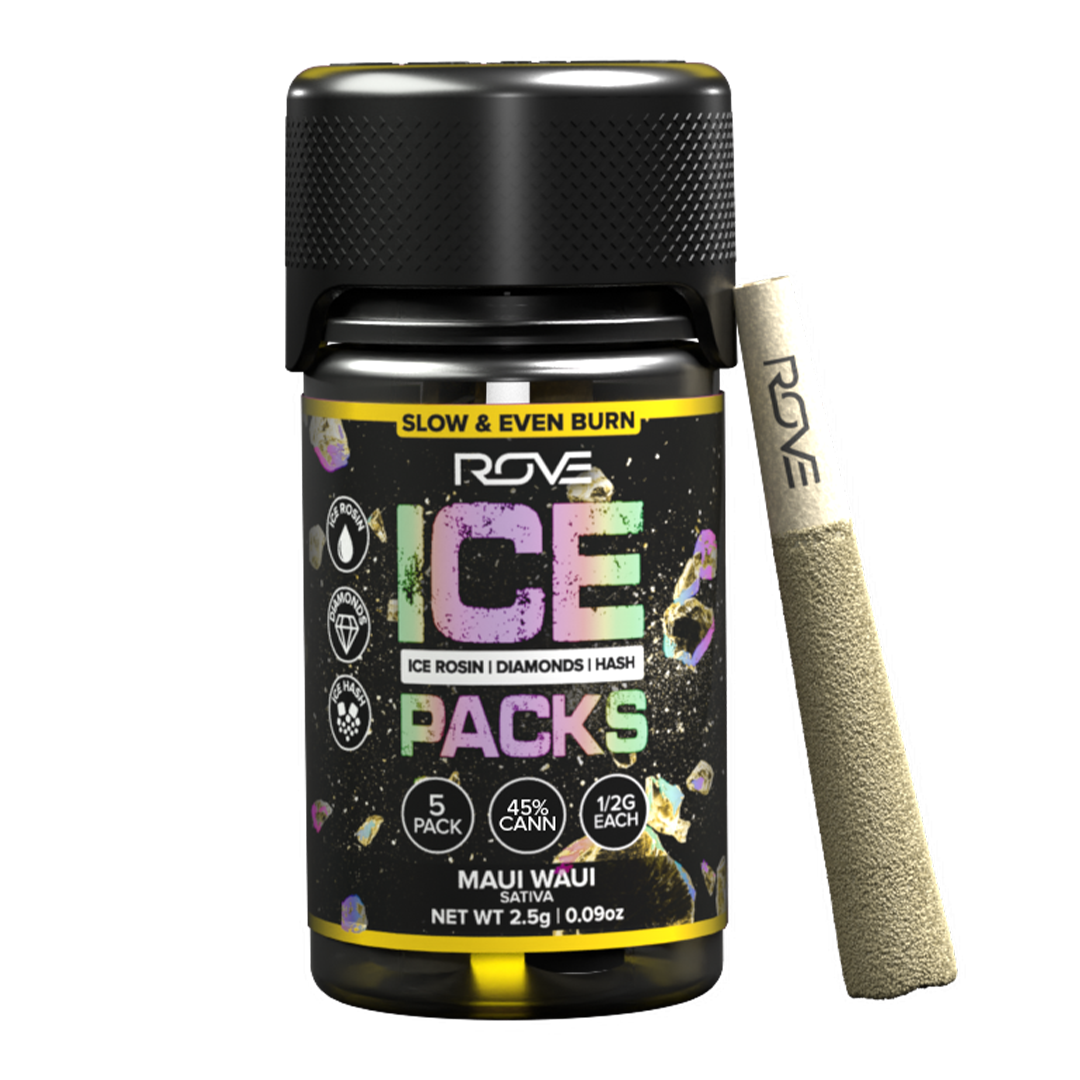 Photograph of product: Maui Waui Triple Infused Ice Packs Pre-Roll 5pk