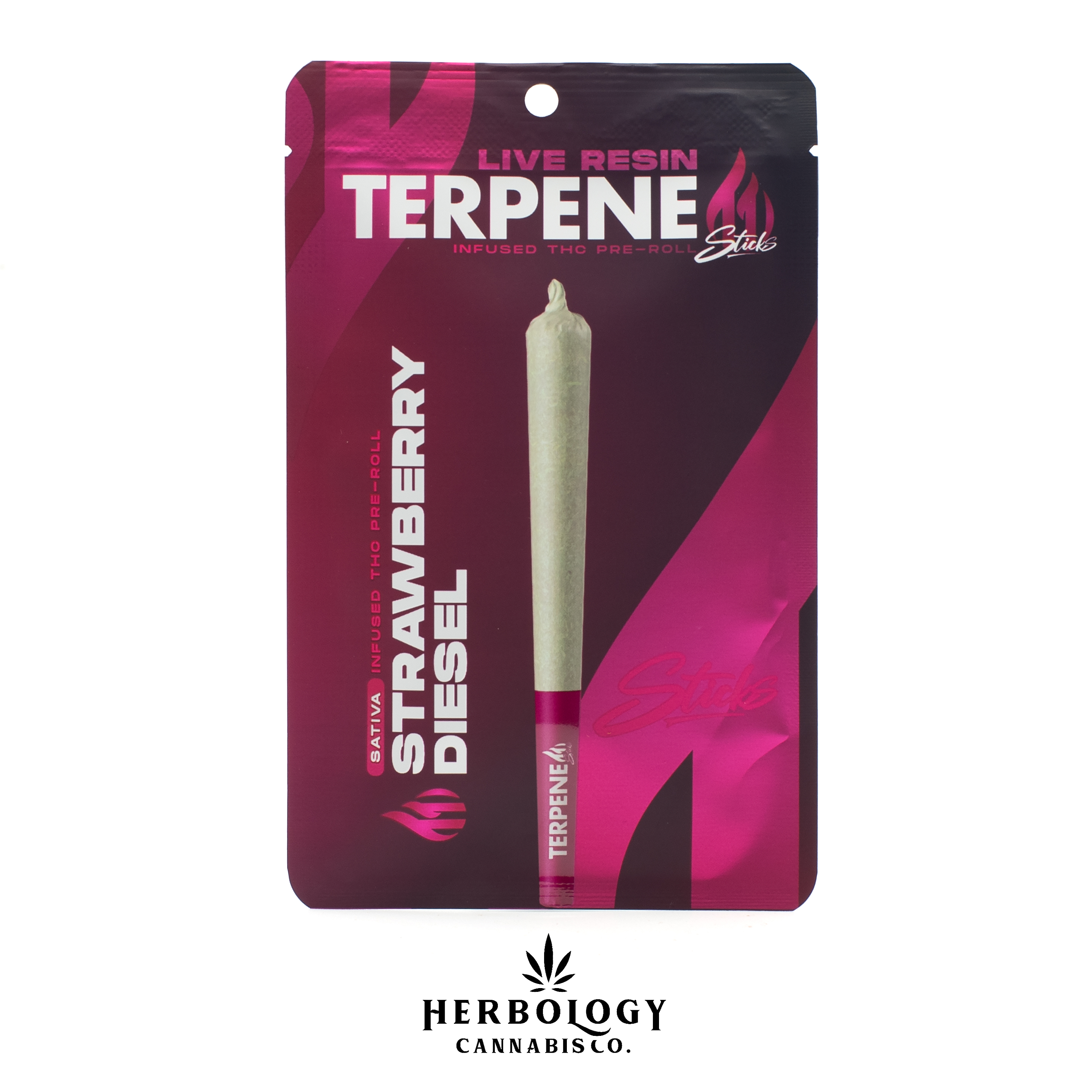 Photograph of product: Terpene Sticks | Live Resin Infused Pre-Roll | Strawberry Diesel | 1.2g