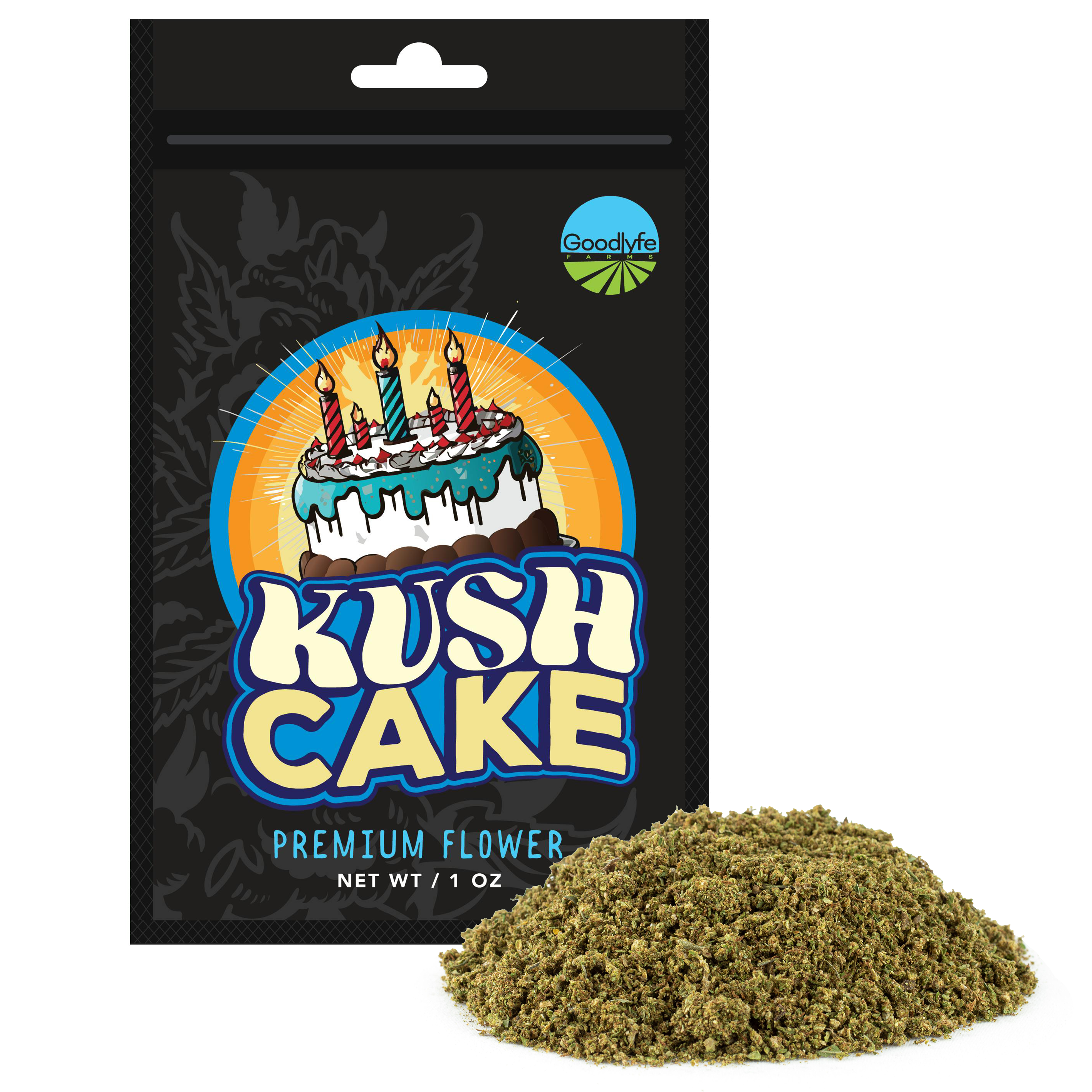 Photograph of product: Goodlyfe Kush Cake Shake Prepack Rec - 28g