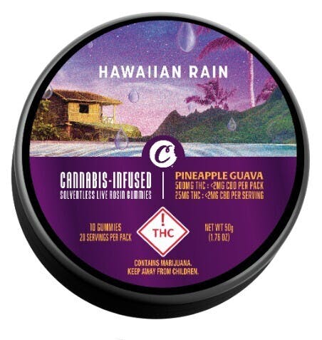 Photograph of product: HAPPY FRUIT - 500mg HAWAIIAN RAIN GUMMIES