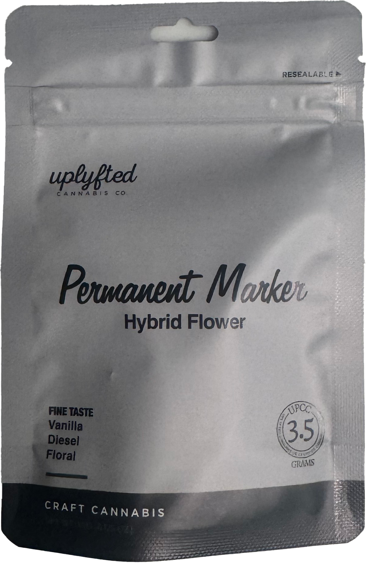 Photograph of product: UPLYFTED | PERMANENT MARKER | Oui'd | PRE-PACKAGED 1/8 | REC - 3.5g