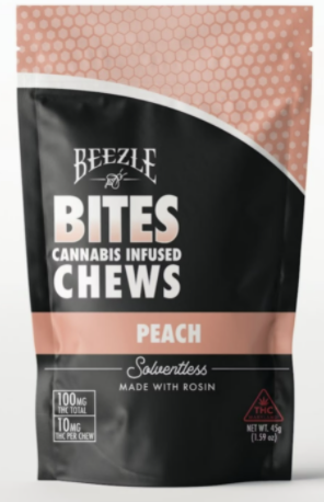 Photograph of product: BEEZLE BITES Peach Solventless Rosin | 100mg