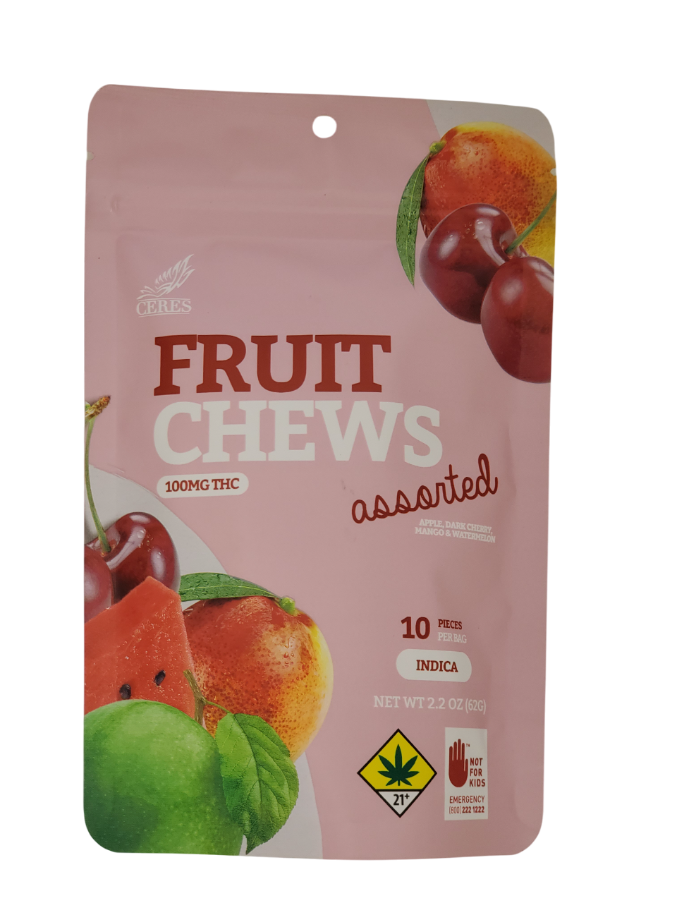Photograph of product: Ceres Fruit Chews Oui'd Assorted 10pk 100mg
