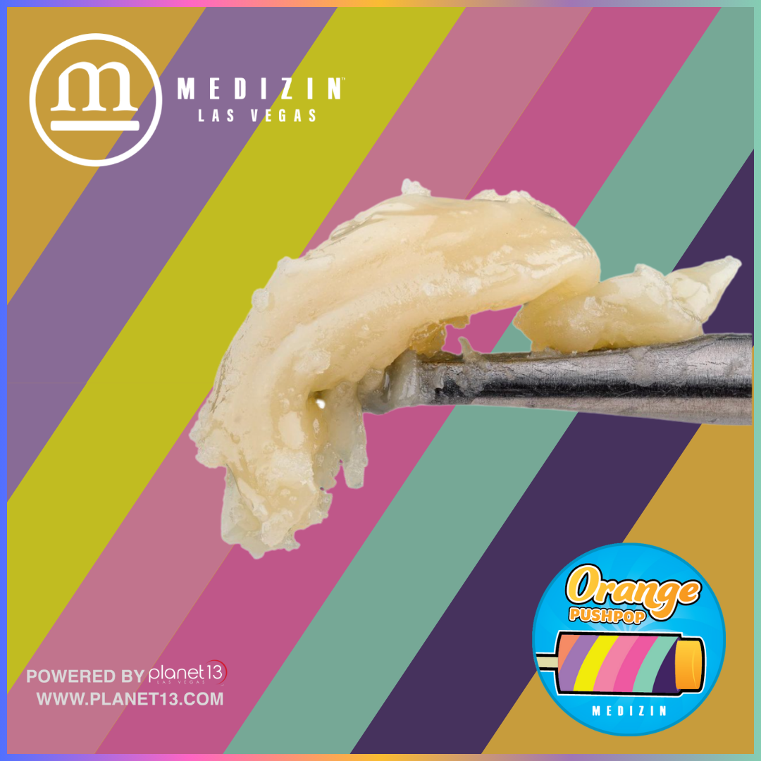 Photograph of product: Orange Push Pop .5g Live Rosin