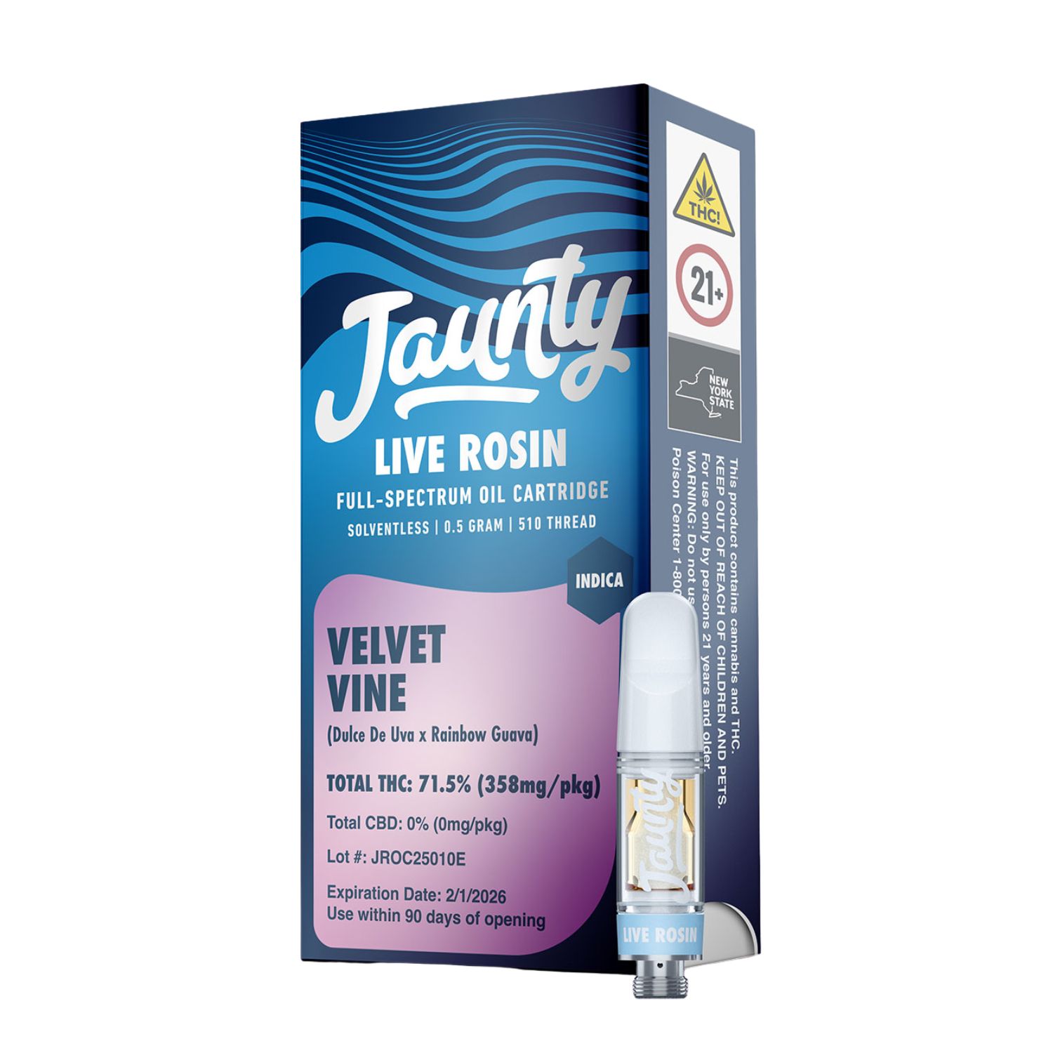 Photograph of product: Velvet Vine Live Rosin Vape Cartridge