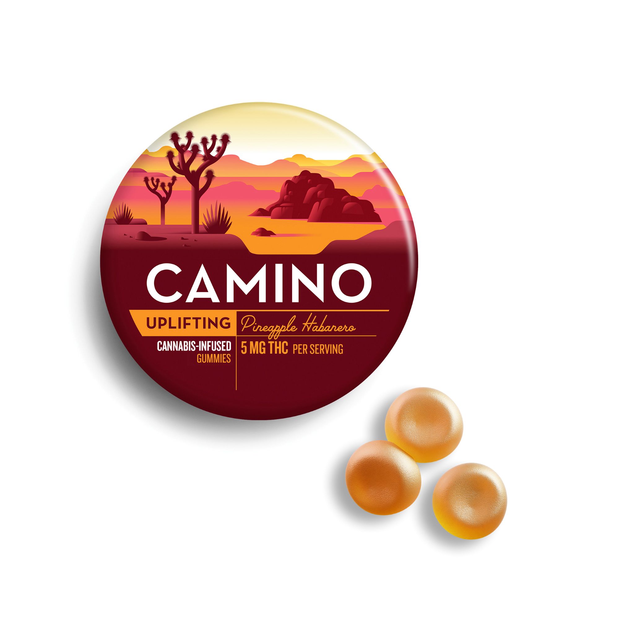 Photograph of product: Camino Pineapple Habanero Cannabis-Infused Gummies 00221
