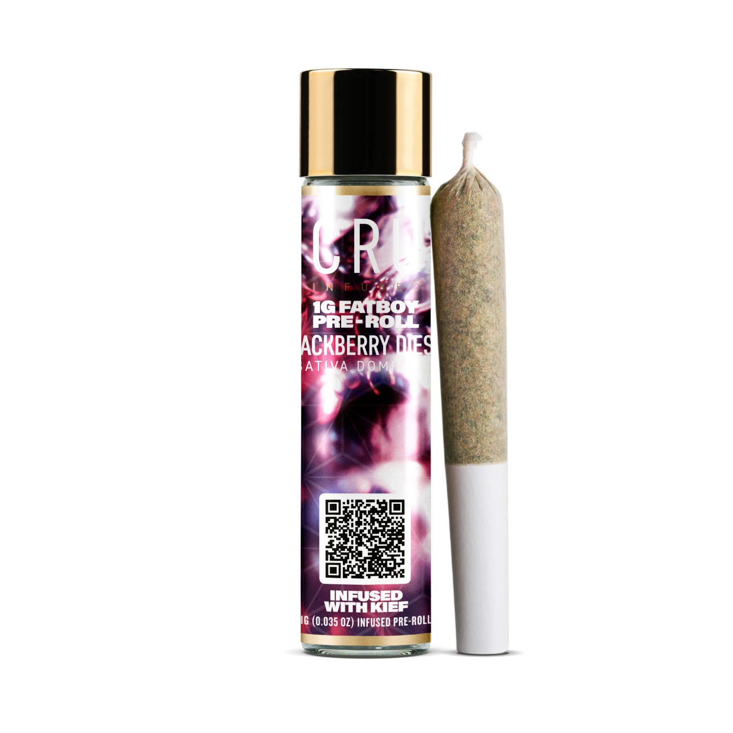Photograph of Product: CRU - Blackberry Diesel -Infused Pre Rolls - 6pk