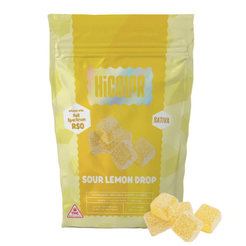 Photograph of product: Sour Lemon Drop RSO [TH-oui 10mg] "Oui'd" Gummies || HiColor