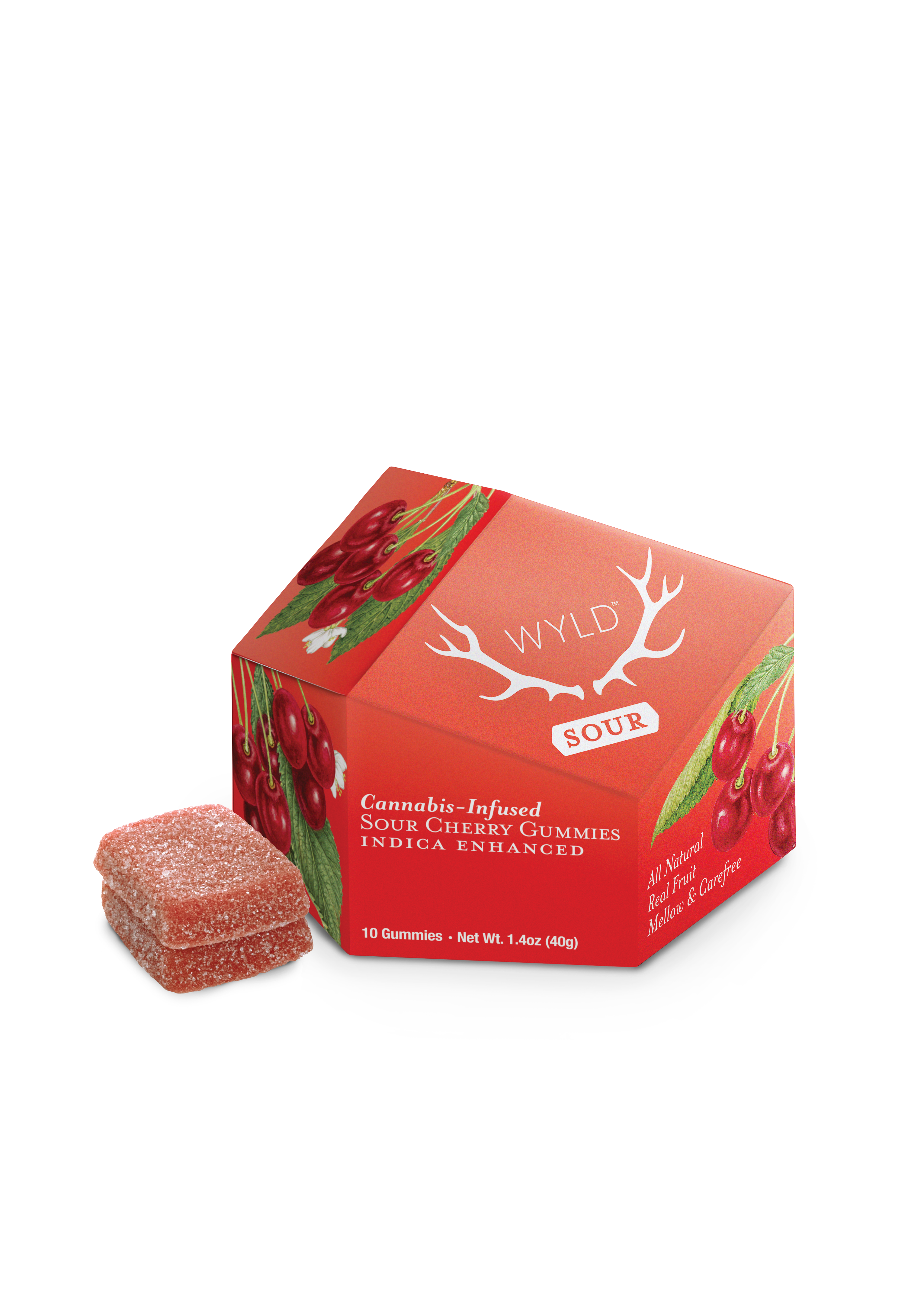 Photograph of product: WYLD | 100mg | Edibles | Gummies | 10 Pack | Sour Cherry