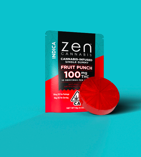 Photograph of product: 100mg (Single)Fruit Punch Oui'd Gummy-Zen