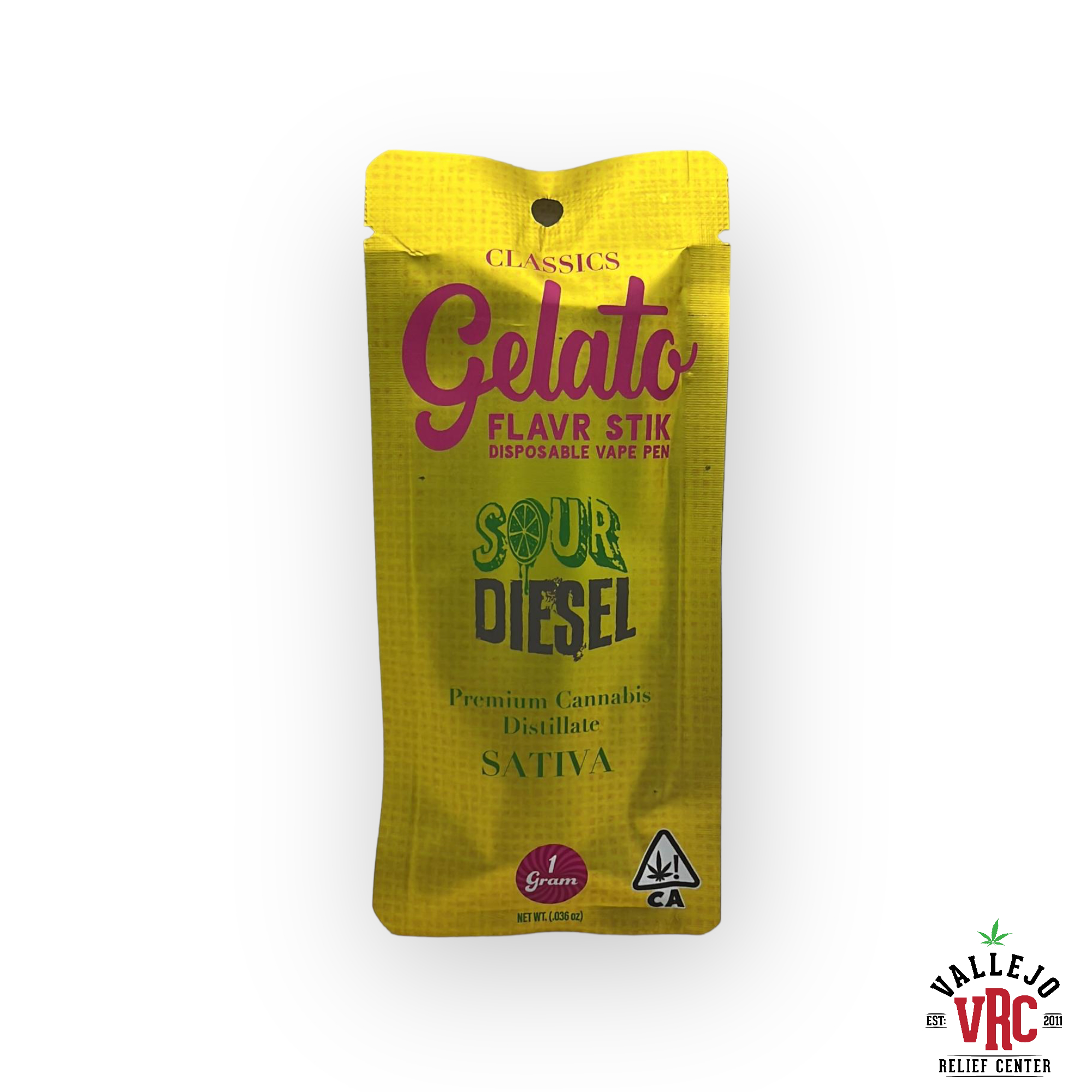 Photograph of product: SOUR DIESEL 1G DISPOSABLE