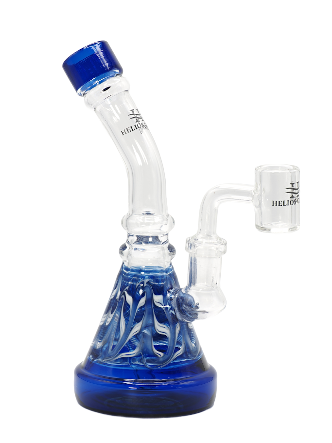 Photograph of product: Helios Glass - 6" Glass Rig Blue & Clear