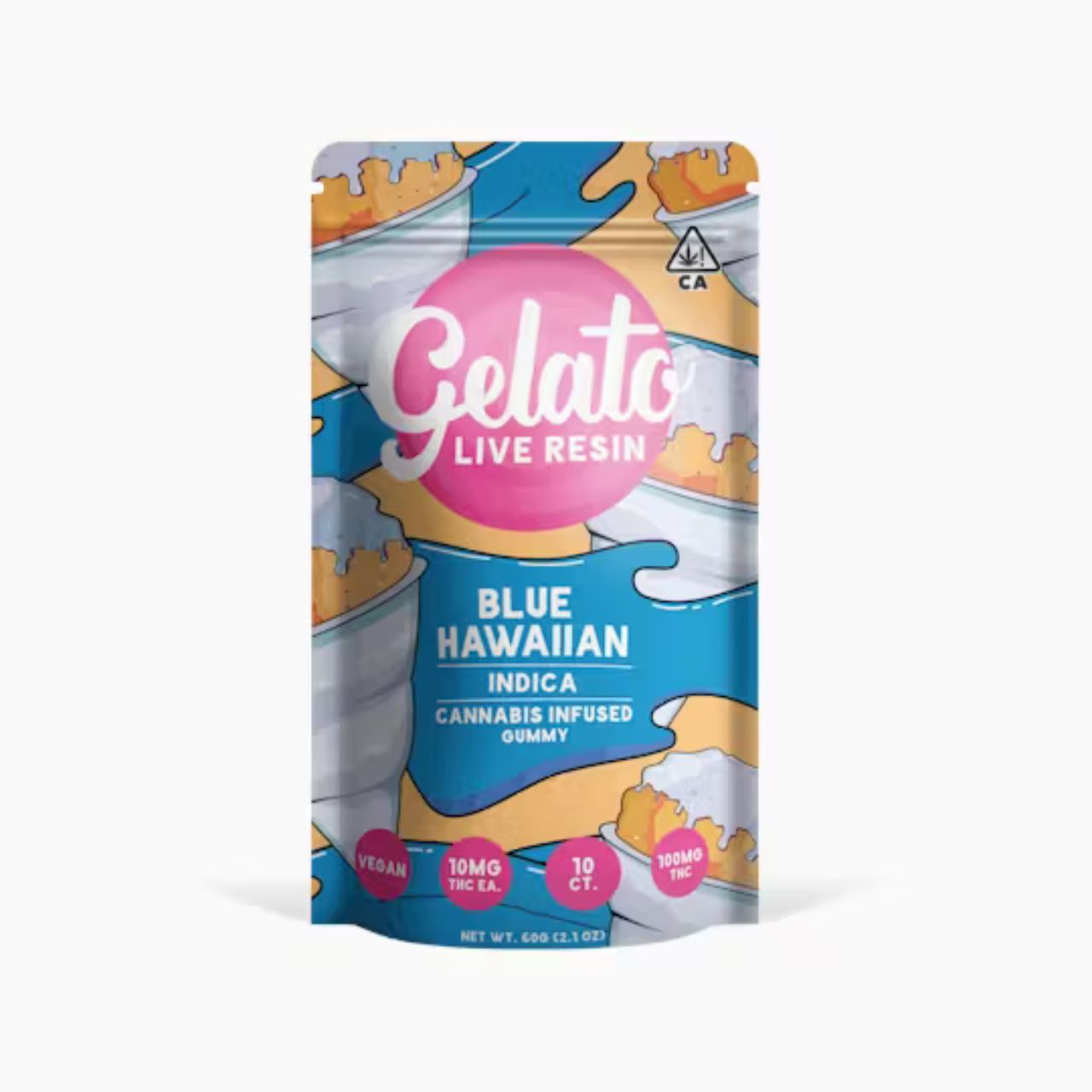Photograph of product: Gelato - 200mg Live Resin Gummies - Blue Hawaiian
