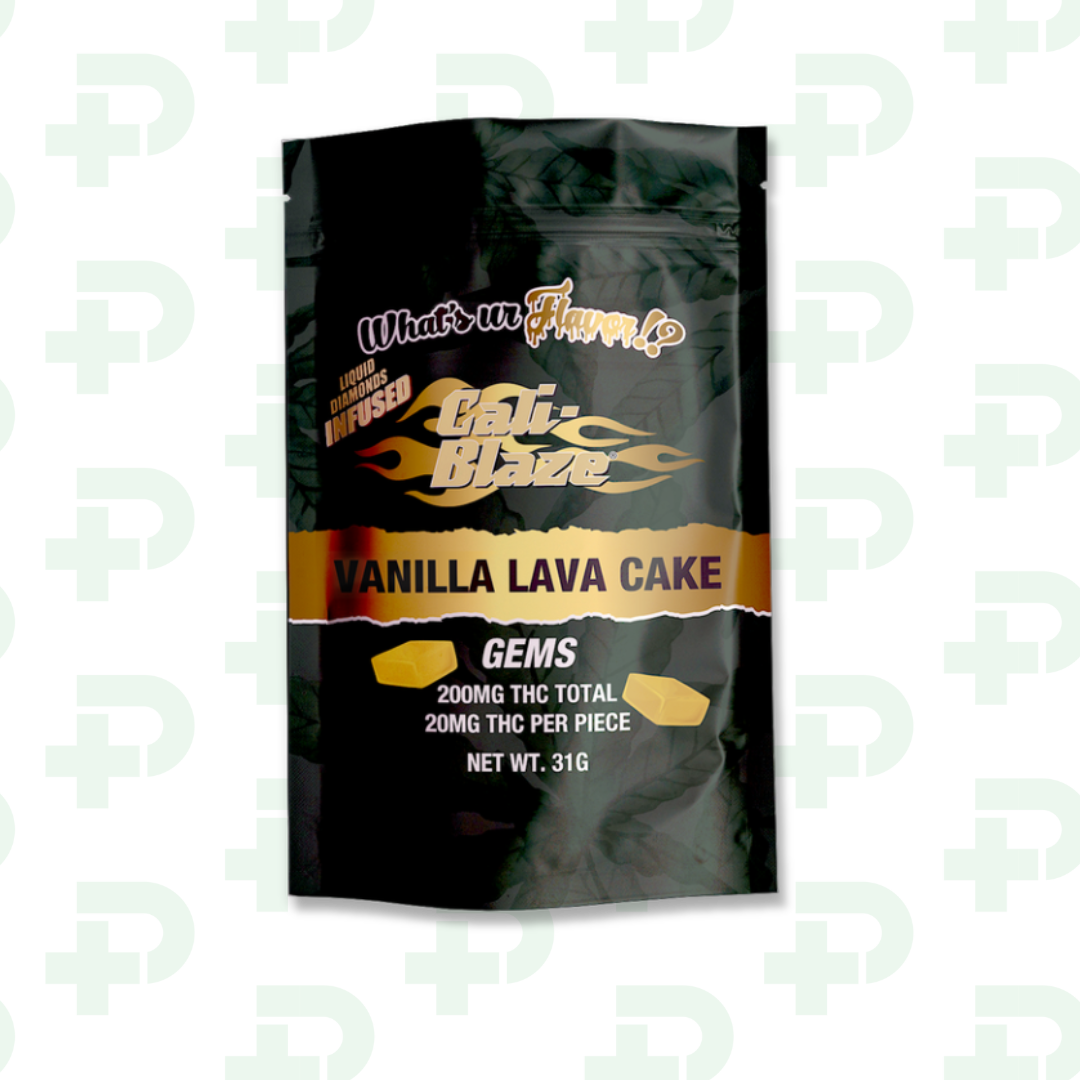 Photograph of product: Cali Blaze 200mg Gummies - Vanilla Lava Cake