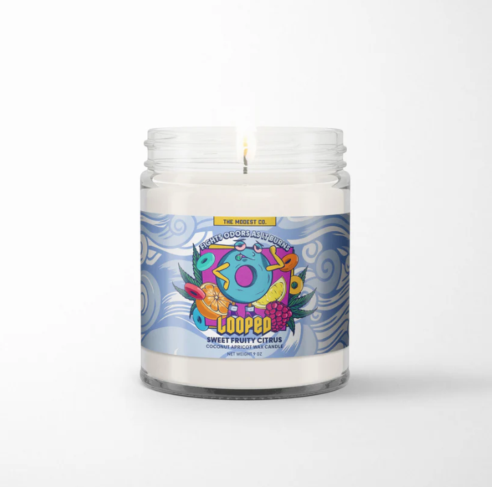 Photograph of product: Looped Odor Killing Candle - Fruity Loops Cereal - The Modest Co.