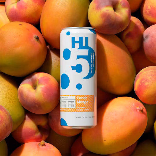 Photograph of product: Peach Mango | Hi5 Seltzer |  4-Pack (50mg)