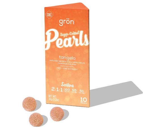 Photograph of product: Gron - 10pc - 2:1:1 CBC-CBG Tangelo Oui'd Pearls