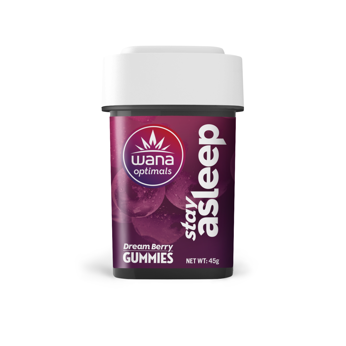 Photograph of product: Wana 100mg Gummies Stay Asleep Dream Berry 4:1:1:2 Indica