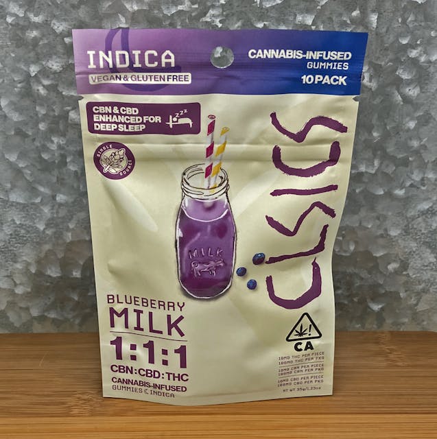 Photograph of product: Blueberry Milk 1:1:1 Gummies 10Pk - 