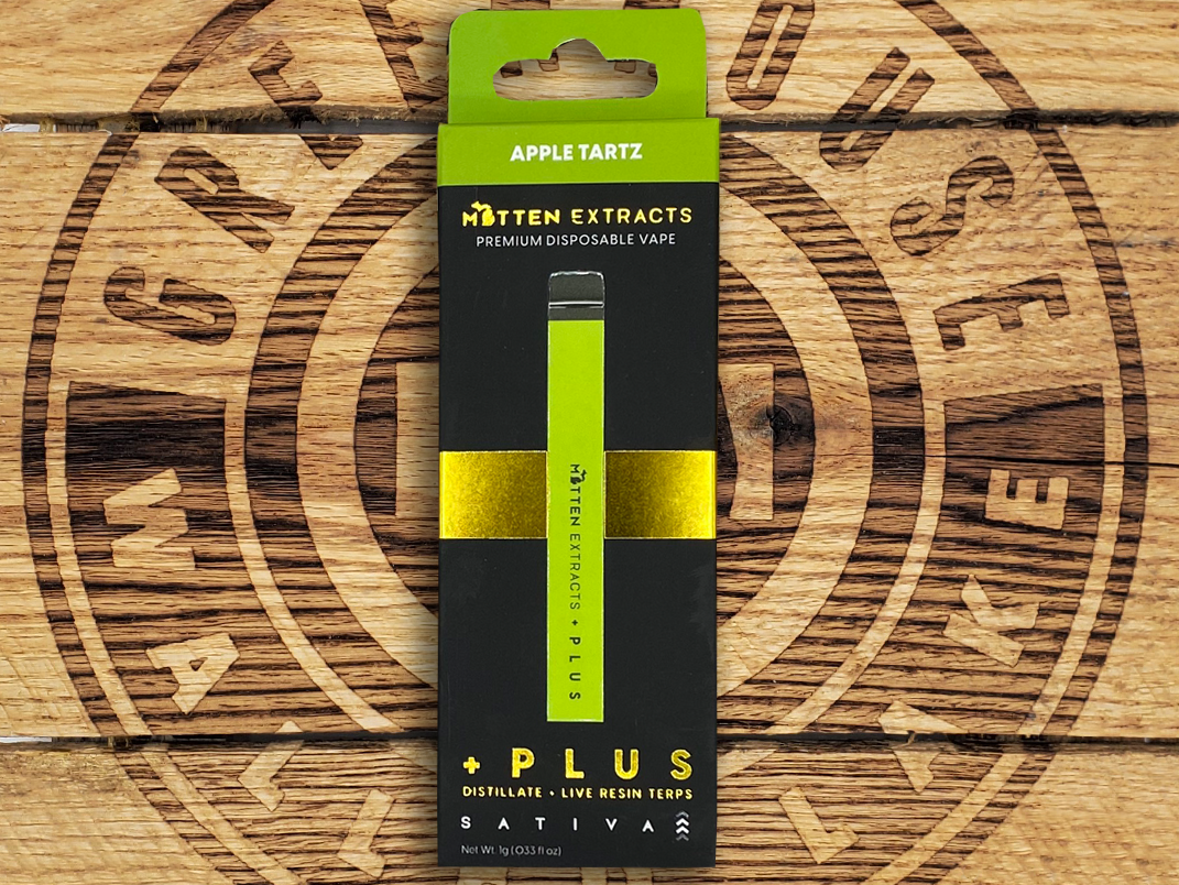 Photograph of product: Mitten Extracts | + Apple Tartz | 1g AIO Cart