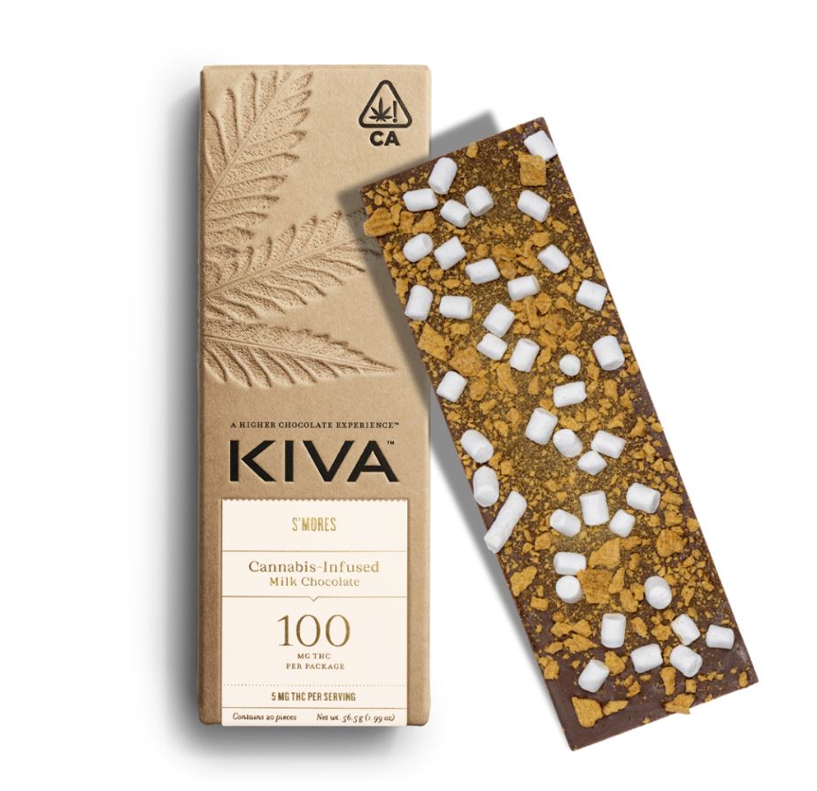 Photograph of product: Kiva | S'mores | 200mg | Chocolate Bar