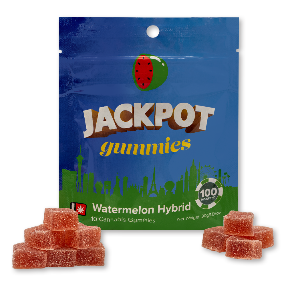 Photograph of Product: Watermelon Gummies 10pk Hybrid 100MG