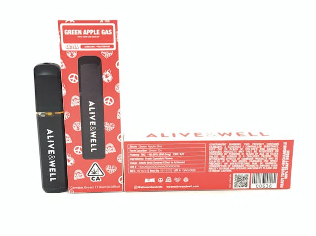 Photograph of product: Green Apple Gas Rechargeable Disposable 1g - Sales Floor