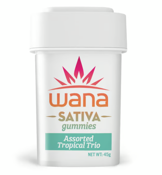 Photograph of product: Tropical Trio Assorted | Gummies | 10pk | 100mg | Wana
