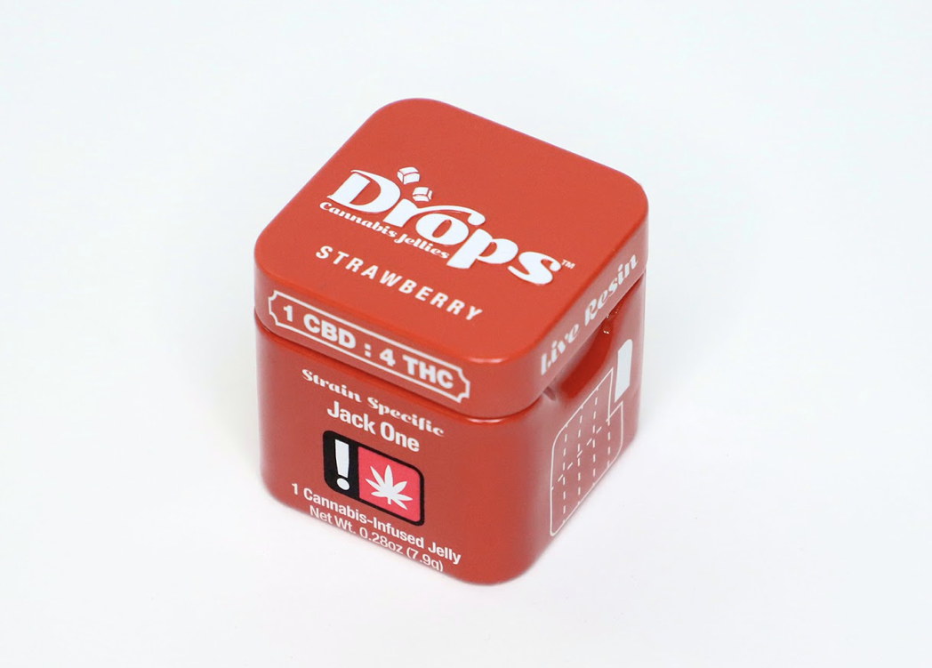 Photograph of product: *Gummy - Drops 2pc - 100mg:25mg TH-oui:CBD - Strawberry - GREEN LEAF SPECIAL