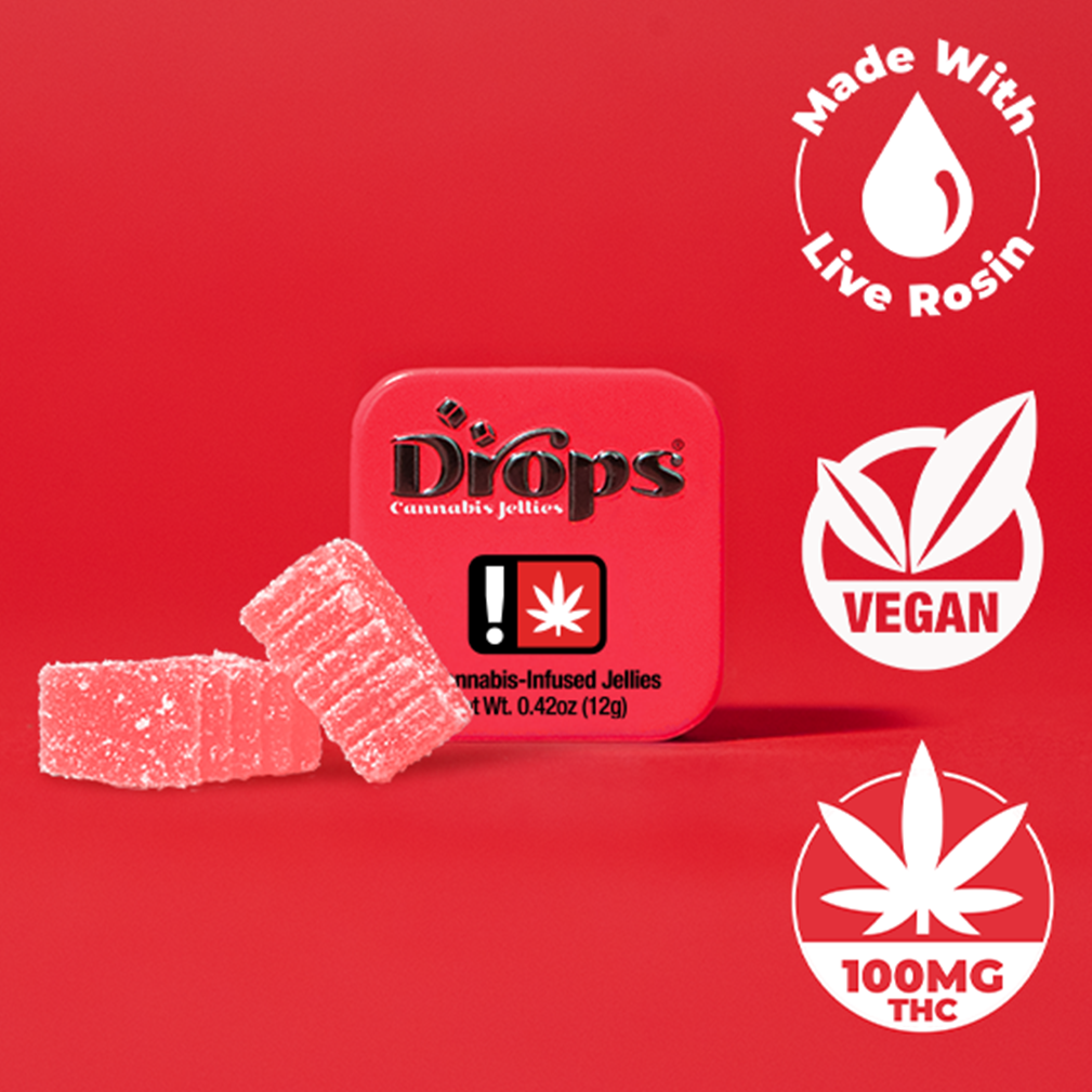 Photograph of product: Drops > 2pc Jellies 100mg > Dreamy > Cherry