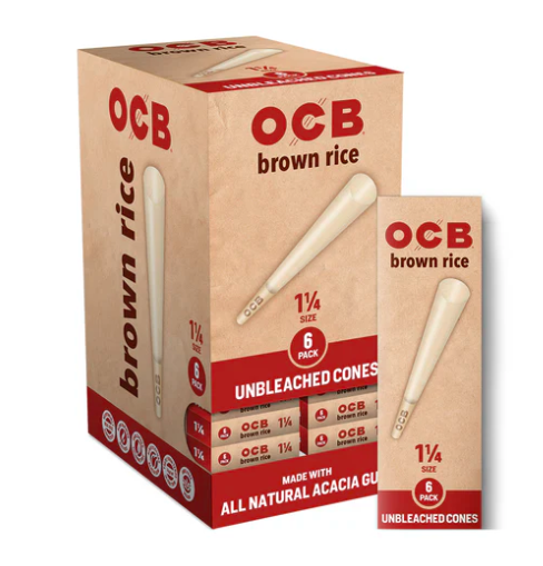 Photograph of product: OCB Brown Rice Cones 1 1/4 Size | 6pk