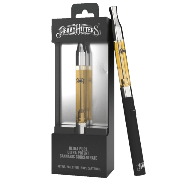 Photograph of product: Heavy Hitters | Strawberry Cough | 2g | Ultra Extract High Purity Oil |  Cartridge