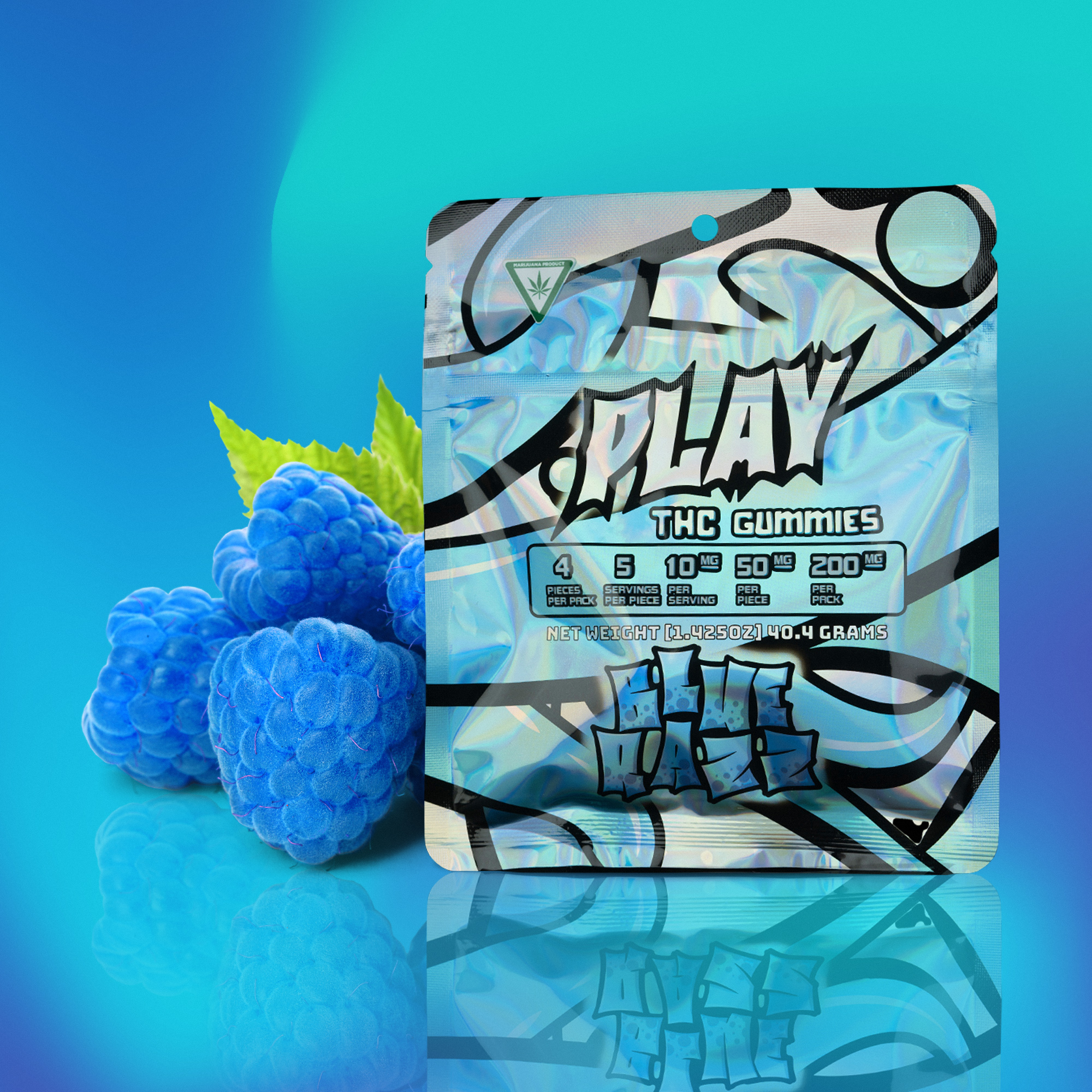 Photograph of product: Play | Blue Razz | 200mg | Gummies