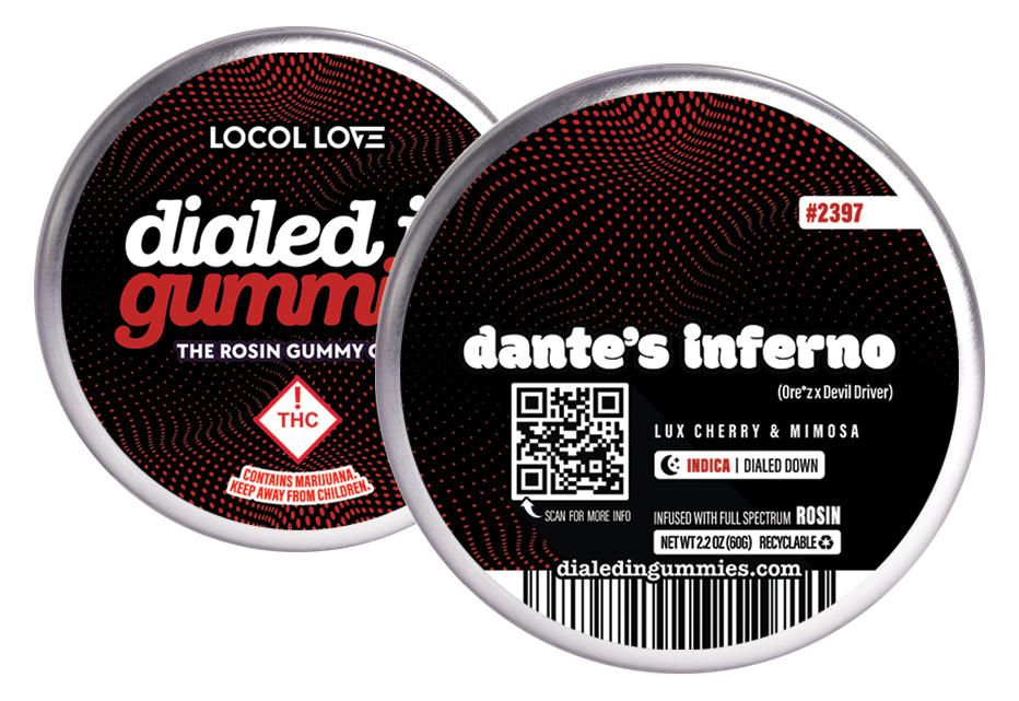 Photograph of product: Dialed In - Rosin Gummies - Dante's Inferno - 100mg