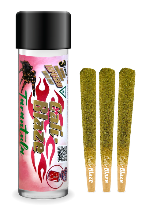 Photograph of product: Cherry Cola Tarantula | Infused Pre Rolls | 3pk | 1g ea (H)