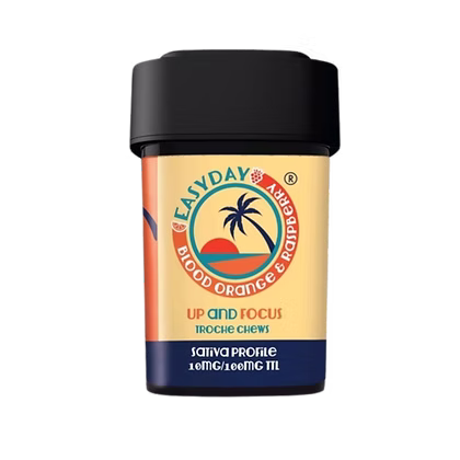 Photograph of product: Up and Focus I Easyday Edibles | Blood Orange & Rasberry Gummies | 10 Pack | 10mg