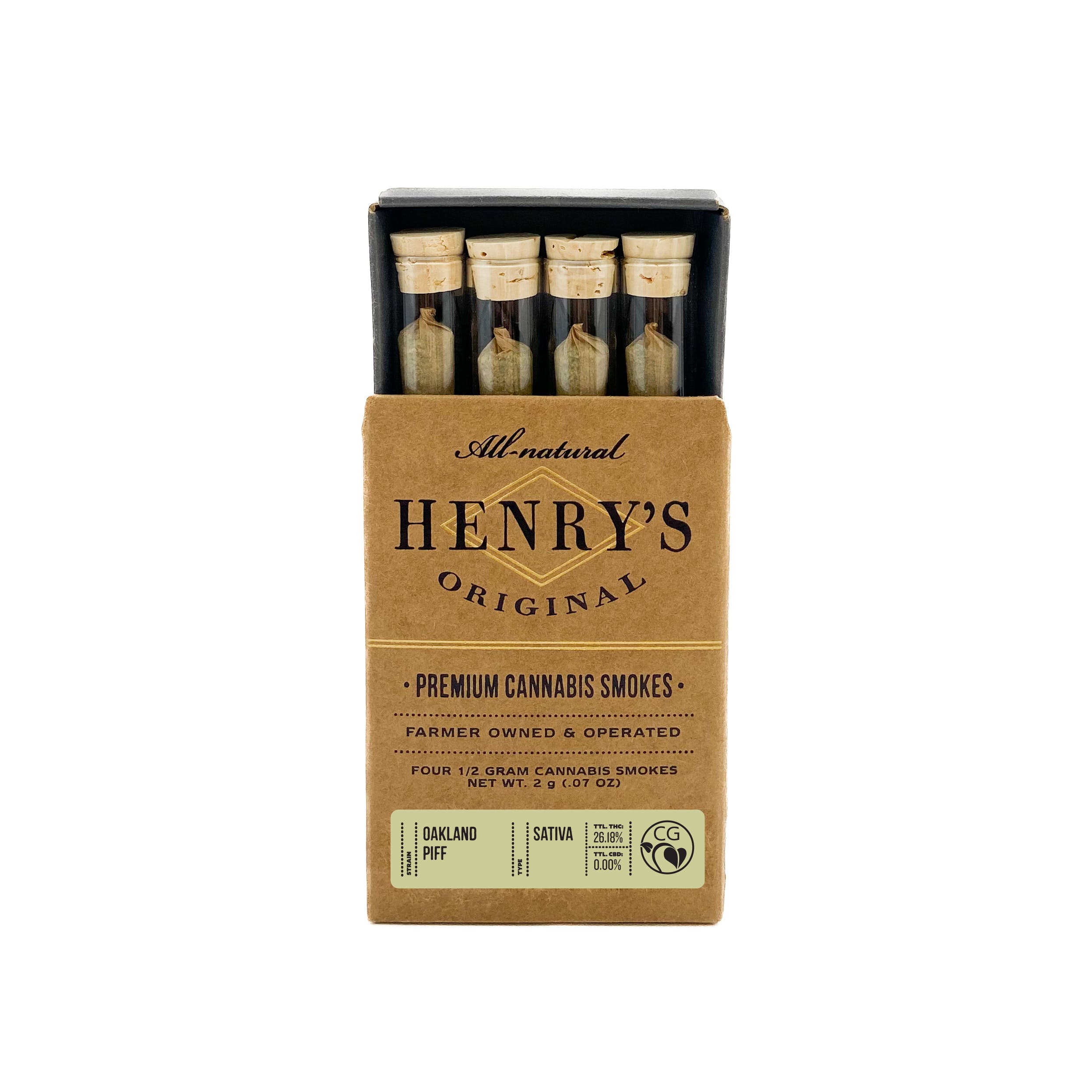 Photograph of Product: Henry's Original | Oakland Piff Pre-Rolls (4 Pack) | 2g
