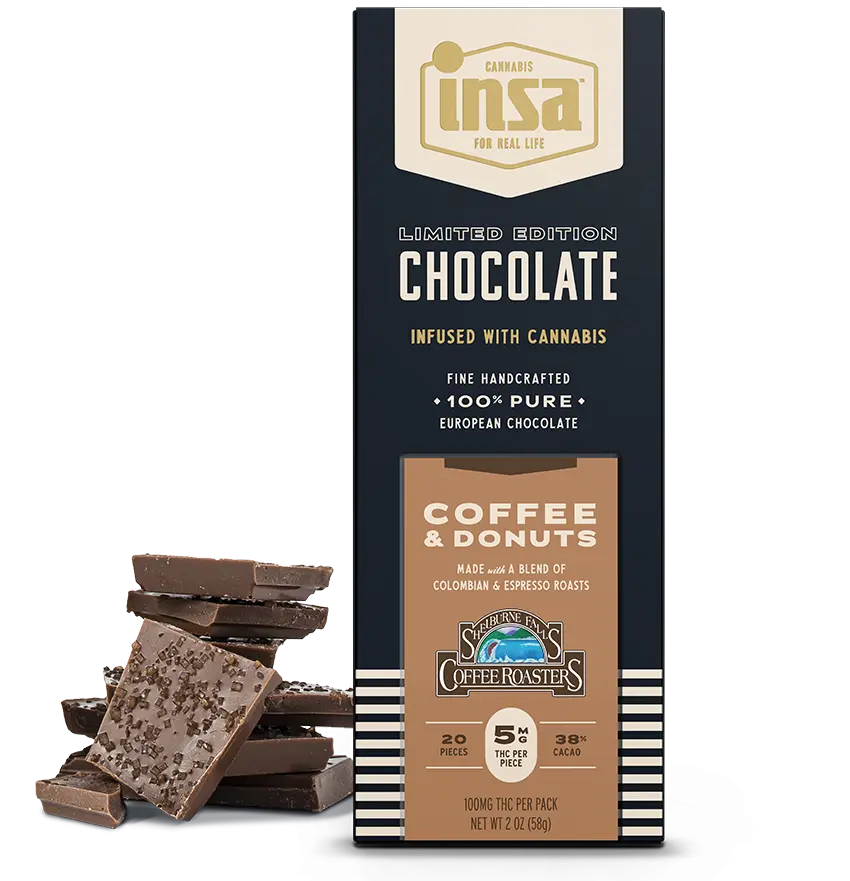 Photograph of product: Insa | Coffee and Donuts Chocolate Bar [100mg]