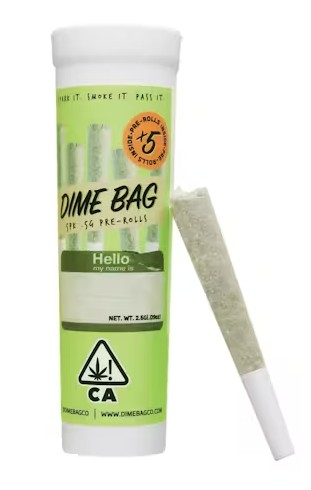Photograph of product: DIMEBAG SUPER LEMON HAZE PREROLL 5-PACK Oui'd 2.5G