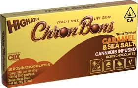 Photograph of product: [Highatus] 10Pk Rosin Chocolates - 100mg - Caramel & Sea Salt (S) - 