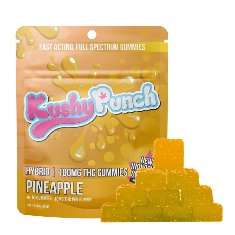 Photograph of product: Kushy Punch | Pineapple | 10mg/Gummy | 10pk