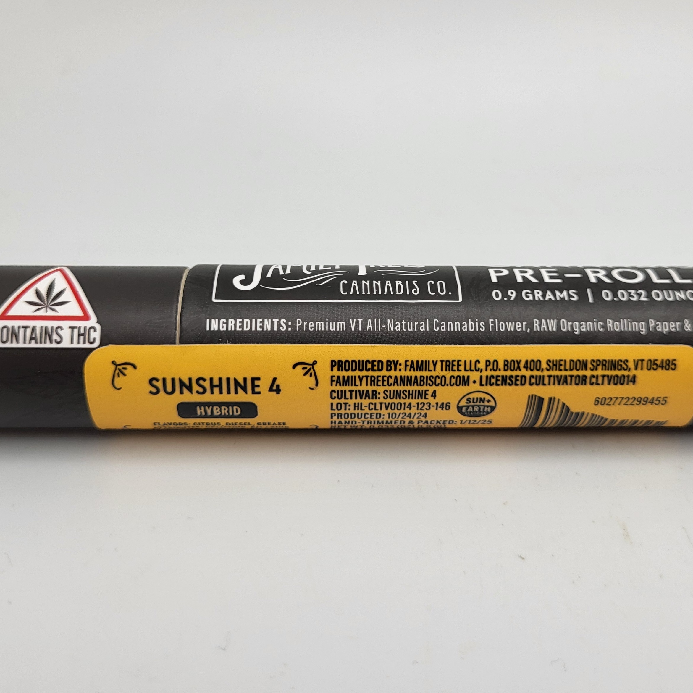 Photograph of product: Sunshine 4 .9g Pre Roll