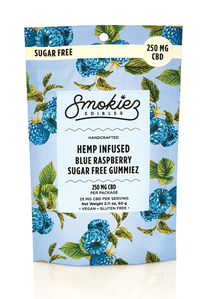 Photograph of product: Sugar Free Blue Raspberry - 250 mg CBD - 10 pack