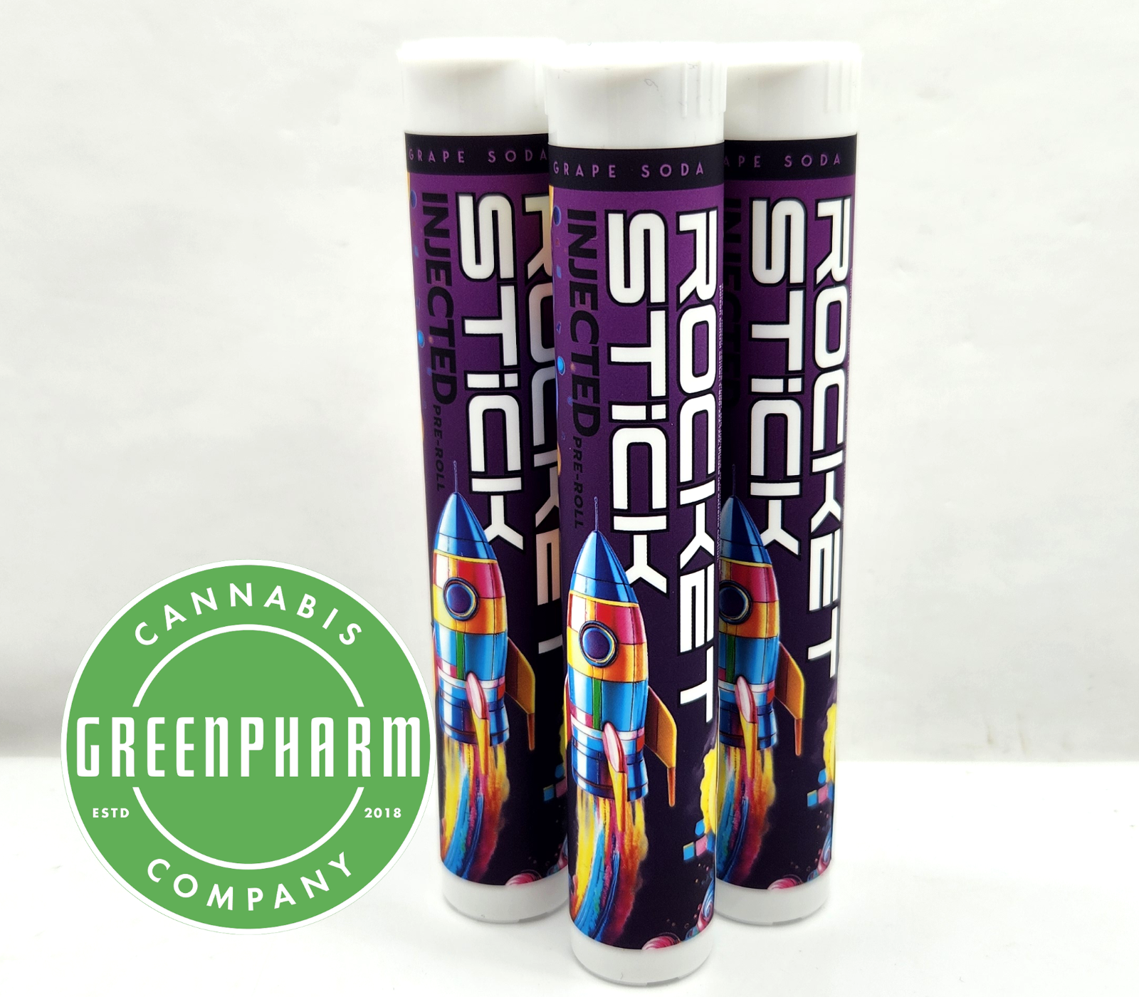 Photograph of product: Infused Pre-Roll | Rocket Stick | Grape Soda Injected Preroll
